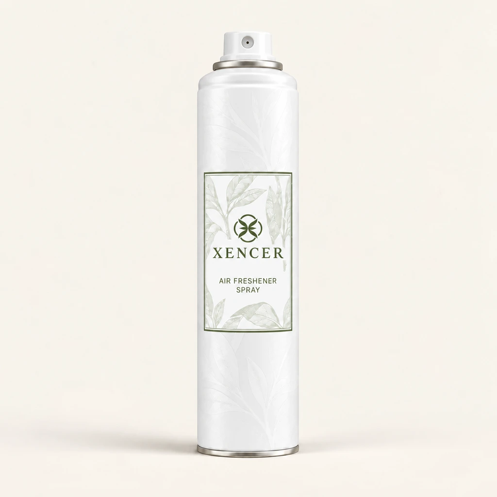 Air freshener spray XENCER packaging concept, size on request, SKU XC-AC001