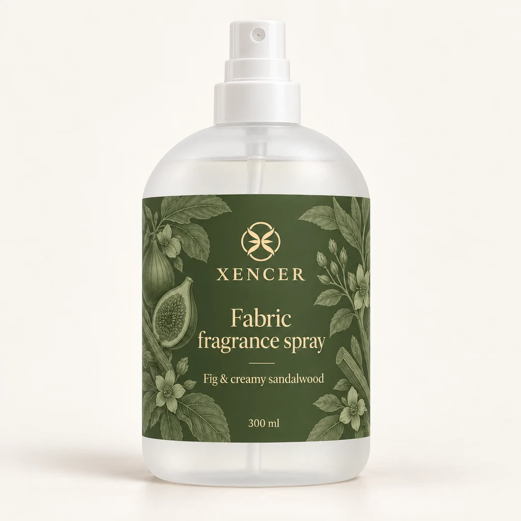 Fabric fragrance spray XENCER packaging concept, 300 ml, SKU XC-LC021-1